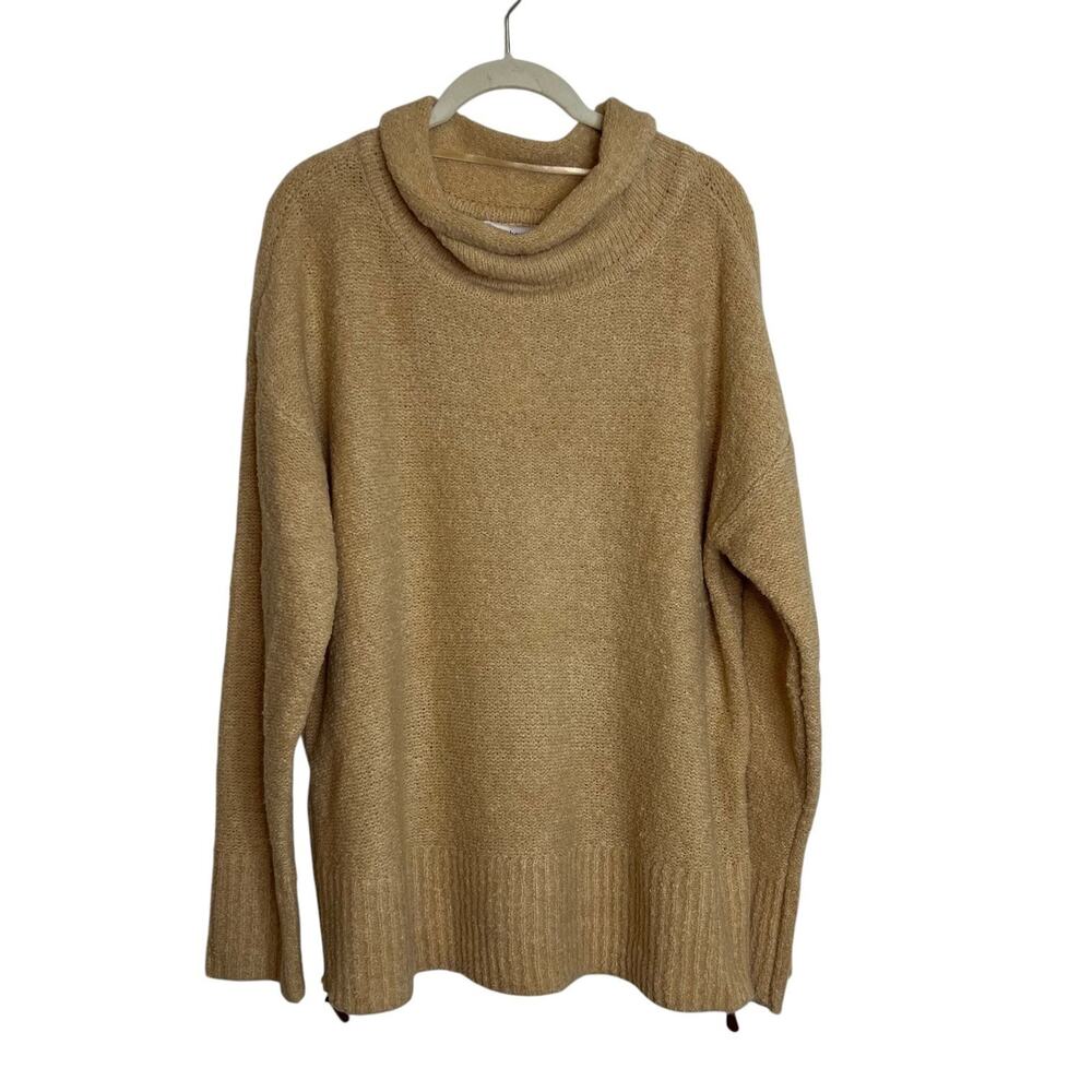Westbound Womens Sweater XL Camel Bouclé Knit Side Zip Detail Cozy Relaxed